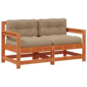 vidaXL 2 Pieza Sof&aacute; de esquina de jard&iacute;n Madera de Pino Maciza