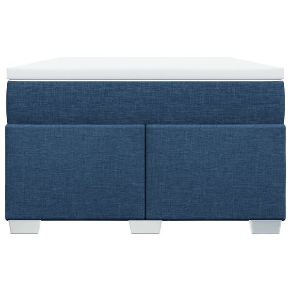 vidaXL Cama box spring con colch&oacute;n tela azul 120x200 cm