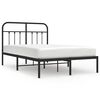 vidaXL Estructura cama sin colch&oacute;n con cabecero metal negro 120x190 cm