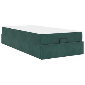 vidaXL Estructura de cama con colch&oacute;n 2 pcs Verde Terciopelo