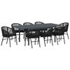 vidaXL Conjunto de Comedor de Jardín 9 pcs Negro Poliratán