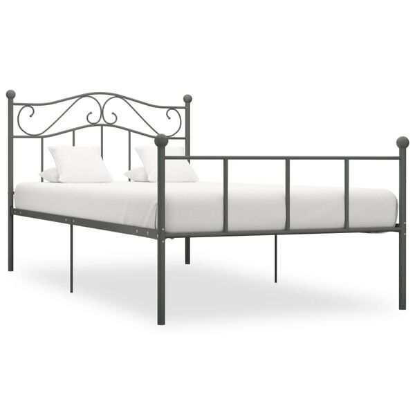 vidaXL Estructura de cama sin colchón metal gris 100x200 cm