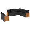 vidaXL Set de sof&aacute;s de jard&iacute;n 8 piezas y cojines rat&aacute;n sint&eacute;tico negro