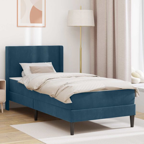 vidaXL Estructura de cama con colch&oacute;n Azul 80 x 200 cm Terciopelo