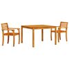 vidaXL Conjunto de Comedor de Jard&iacute;n 3 uds. Marr&oacute;n