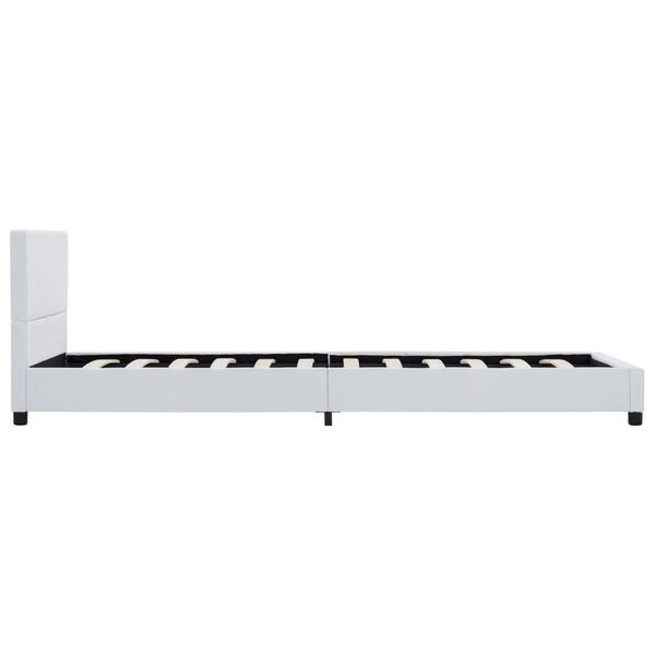 vidaXL Estructura de cama de cuero sint&eacute;tico blanco 100x200 cm