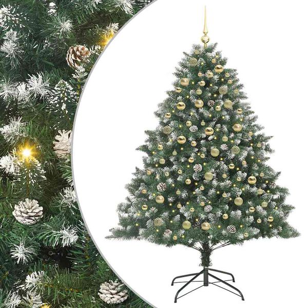 vidaXL &Aacute;rbol de Navidad artificial Verde 180 cm PVC, Pl&aacute;stico y Acero