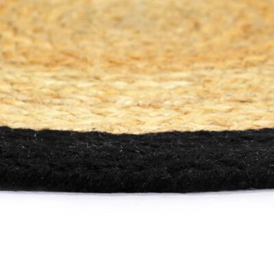 vidaXL Mantel individual redondo 6 uds yute algodón natural negro 38cm