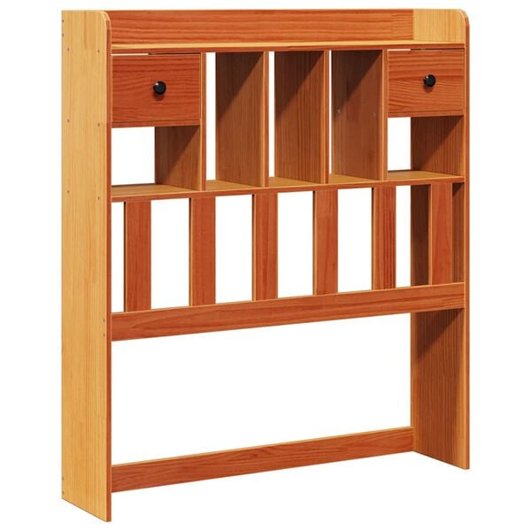 vidaXL Cabecero de cama almacenaje madera maciza pino marr&oacute;n 75 cm