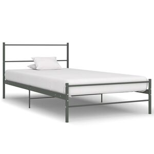 vidaXL Estructura de cama sin colchón metal gris 100x200 cm