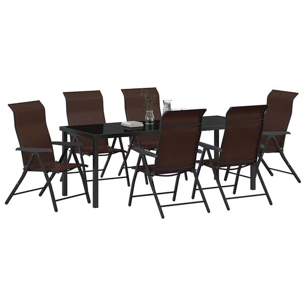 vidaXL Conjunto de Comedor de Jard&iacute;n 7 pcs Marr&oacute;n