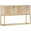 vidaXL Aparador de madera maciza de mango dorado 120x30x75 cm
