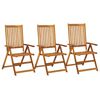 vidaXL Sillas de jard&iacute;n reclinables 3 uds madera maciza de acacia