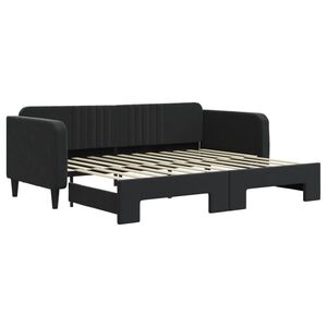 vidaXL Sof&aacute; cama nido terciopelo negro 90x200 cm