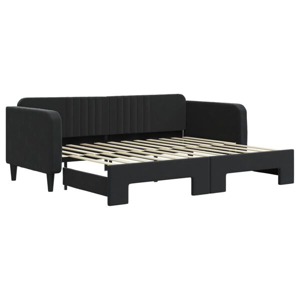 vidaXL Sof&aacute; cama nido terciopelo negro 90x200 cm