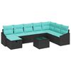 vidaXL Conjunto de sof&aacute; de jard&iacute;n 9 uds. rat&aacute;n sint&eacute;tico