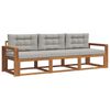 vidaXL Conjunto de sof&aacute;s de exterior 3 pcs Gris Natural y Claro