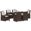 vidaXL Conjunto de Comedor de Jard&iacute;n 7 pcs Marr&oacute;n rat&aacute;n sint&eacute;tico