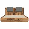 vidaXL Estructura de cama con cabecero Madera envejecida 160 x 200 cm