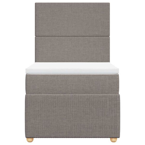 vidaXL Cama box spring con colch&oacute;n tela gris taupe 90x200 cm
