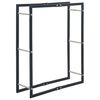 vidaXL Le&ntilde;ero de acero negro 80x25x100 cm