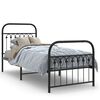 vidaXL Estructura cama sin colchón con estribo metal negro 75x190 cm
