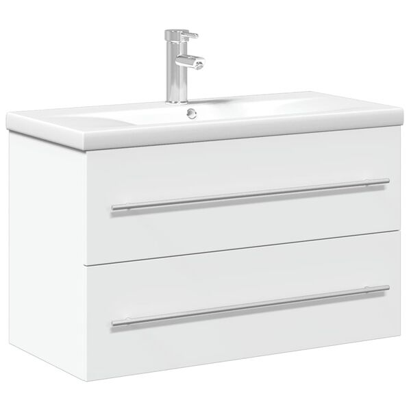vidaXL Mueble de ba&ntilde;o con lavabo integrado blanco
