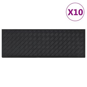 vidaXL Alfombrillas de escalera de goma 10 uds goma 25x75 cm