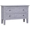 vidaXL Aparador con 2 cajones madera maciza de caoba 90x30x60 cm