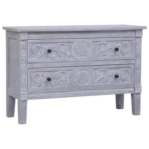 vidaXL Aparador con 2 cajones madera maciza de caoba 90x30x60 cm