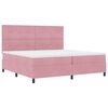 vidaXL Cama tipo Box Spring con colch&oacute;n Rosa 200 x 200 cm tela