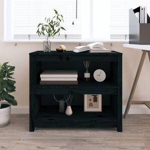 vidaXL Estanter&iacute;a madera maciza de pino negra 80x35x68 cm