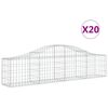 vidaXL Cestas de gaviones 20 uds forma de arco hierro 200x30x40/60 cm