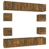 vidaXL Set de muebles de TV 10 pzas madera contrachapada roble ahumado