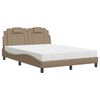 vidaXL Cama Viana con colch&oacute;n cuero sint&eacute;tico capuchino 120x200 cm