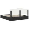 vidaXL Cama con almacenamiento Negro 200 x 200 cm Madera de ingenier&iacute;a