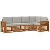 vidaXL Conjunto de sof&aacute;s de exterior 5 uds. Gris Natural y Claro