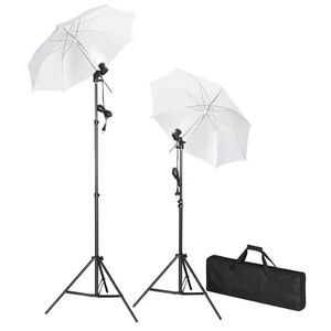 vidaXL Kit de iluminaci&oacute;n de estudio con tr&iacute;podes y sombrillas
