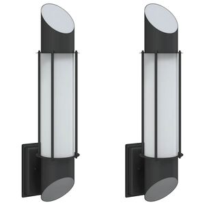 vidaXL Apliques de exterior 2 unidades acero inoxidable negro