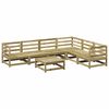 vidaXL Juego de sof&aacute;s de jard&iacute;n 7 pzas madera de pino impregnada