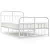 vidaXL Estructura cama sin colch&oacute;n con estribo metal blanco 120x190 cm
