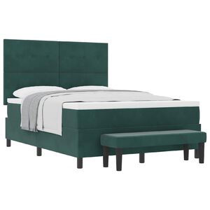 vidaXL Cama tipo Box Spring Verde oscuro 160 x 200 cm Terciopelo