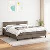 vidaXL Cama box spring con colch&oacute;n tela gris taupe 180x200 cm