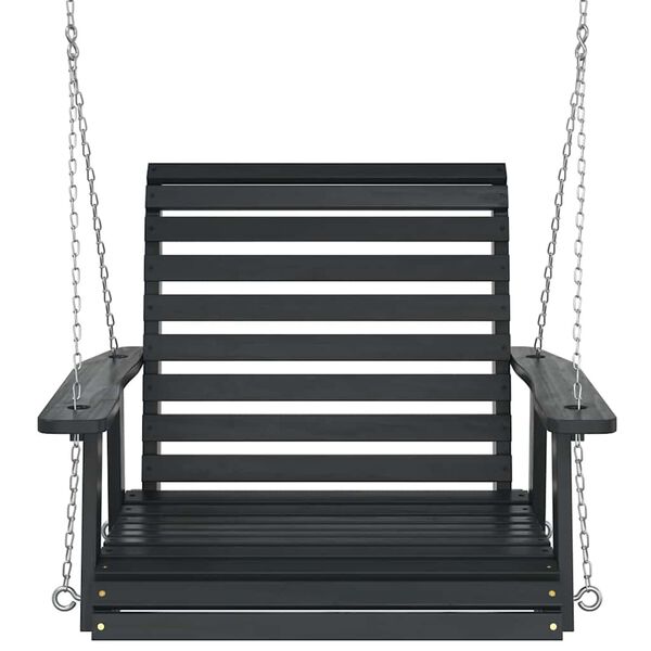 vidaXL Silla columpio jard&iacute;n con cadenas de metal madera abeto negro