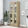 vidaXL Vitrina de madera de ingenier&iacute;a roble Sonoma 82,5x30,5x185 cm