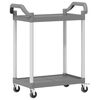 vidaXL Carrito de 2 niveles aluminio gris 81x41x92 cm