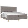 vidaXL Cama tipo Box Spring con colch&oacute;n Taup&eacute; 200 x 200 cm tela