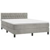 vidaXL Cama box spring con colch&oacute;n terciopelo gris claro 140x200 cm