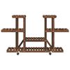 vidaXL Soporte para flores con ruedas madera maciza abeto 110x25x78 cm