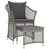 vidaXL Set de muebles de jard&iacute;n 2 pzas cojines rat&aacute;n sint&eacute;tico gris